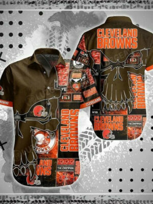 Sport-Team Cleveland Browns Punisher Skull Hawaiian Shirt Men Women Aloha Shirt