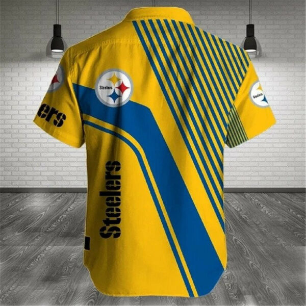 Sport-Team Pittsburgh Steelers Golden Blue Design Hawaiian Shirt Men Women Aloha Shirt