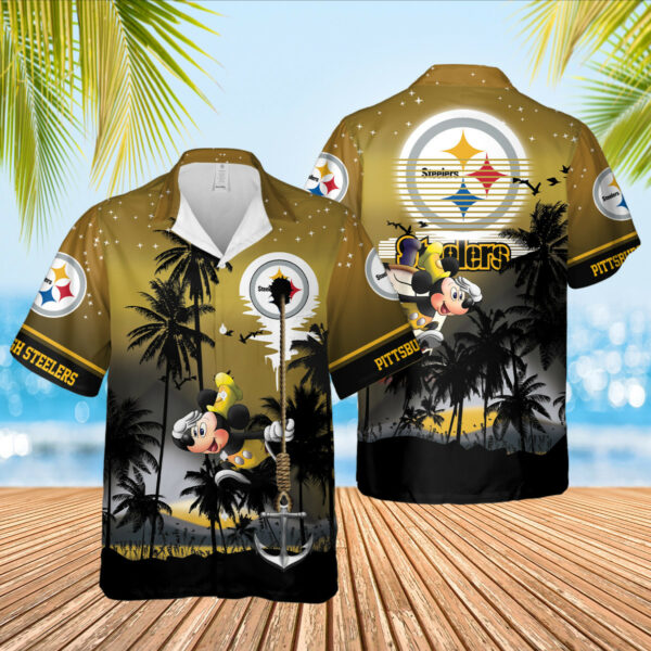 Sport-Team Pittsburgh Steelers Mickey Mouse Edition Hawaiian Shirt Men Women Aloha Shirt