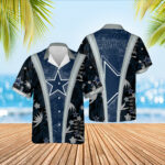 Sport-Team Dallas Cowboys Dark Blue Lotus Flower Hawaiian Shirt Men Women Aloha Shirt