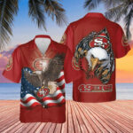 Sport-Team San Francisco 49ers Eagles American Flag Hawaiian Shirt Men Women Aloha Shirt