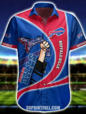 Sport-Team Buffalo Bills Blue Red Curve Hawaiian Shirt Men Women Aloha Shirt