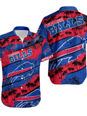 Sport-Team Buffalo Bills Blue Red Coconut Tree Hawaiian Shirt Men Women Aloha Shirt