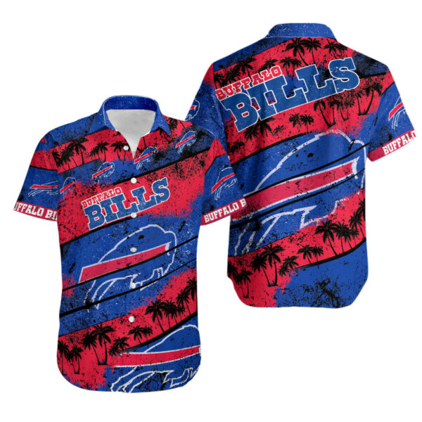 Sport-Team Buffalo Bills Blue Red Coconut Tree Hawaiian Shirt Men Women Aloha Shirt