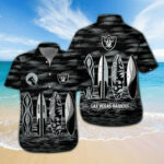 Sport-Team Las Vegas Raiders Black Silver Hawaiian Shirt Men Women Aloha Shirt