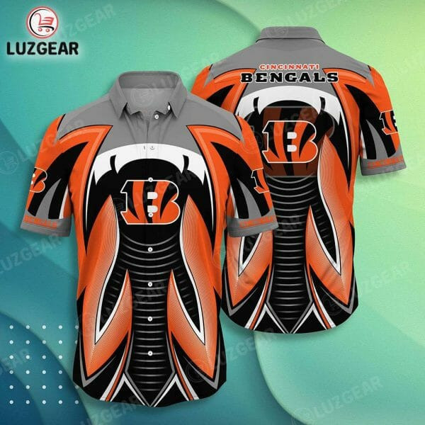 Sport-Team Cincinnati Bengals Orange Black Hawaiian Shirt Men Women Aloha Shirt