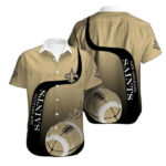Sport-Team New Orleans Saints Golden Black Ball Hawaiian Shirt Men Women Aloha Shirt