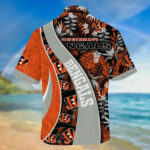 Sport-Team Cincinnati Bengals Orange Grey Hawaiian Shirt Men Women Aloha Shirt