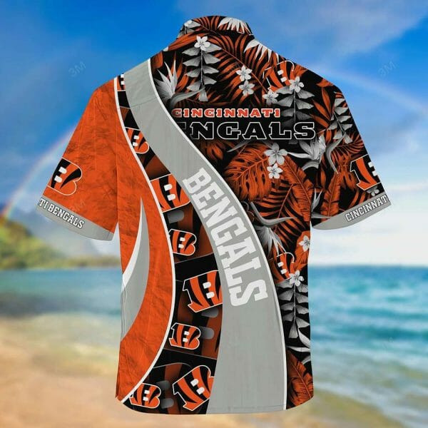 Sport-Team Cincinnati Bengals Orange Grey Hawaiian Shirt Men Women Aloha Shirt