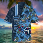 Sport-Team Tennessee Titans Flowers Navy Blue Hawaiian Shirt V3 Men Women Aloha Shirt