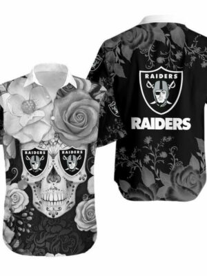 Sport-Team Las Vegas Raiders Skull Roses Hawaiian Shirt Men Women Aloha Shirt