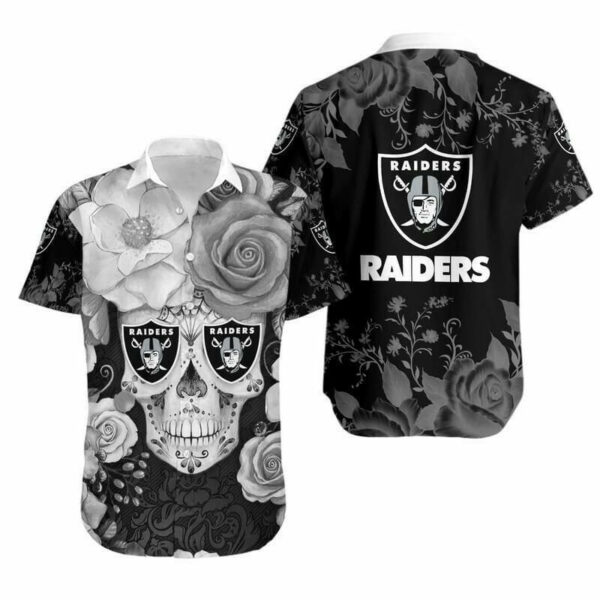 Sport-Team Las Vegas Raiders Skull Roses Hawaiian Shirt Men Women Aloha Shirt
