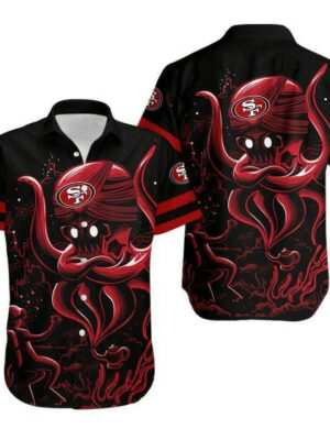 Sport-Team San Francisco 49ers Red Octopus Ghost Hawaiian Shirt Men Women Aloha Shirt