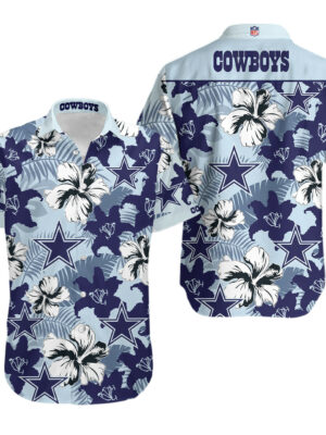 Sport-Team Dallas Cowboys Tropical Flower Short Sleeve Hawaiian Shirt Men Women Aloha Shirt