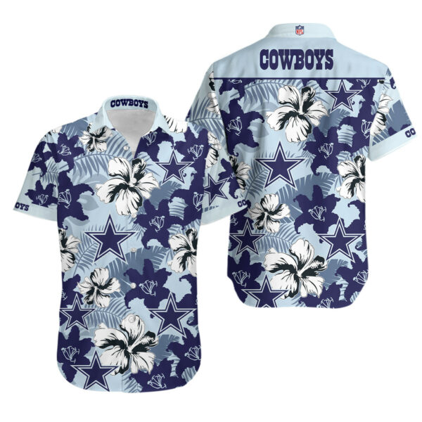 Sport-Team Dallas Cowboys Tropical Flower Short Sleeve Hawaiian Shirt Men Women Aloha Shirt