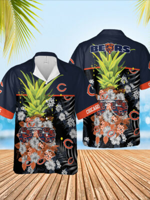 Sport-Team Chicago Bears Pineapple In Dark Blue Edition Hawaiian Shirt Men Women Aloha Shirt