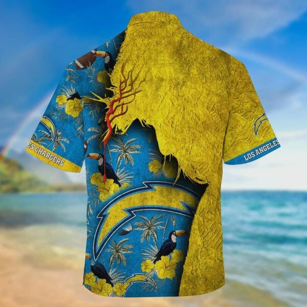 Sport-Team Los Angeles Chargers Blue Gold Hawaiian Shirt V3 Men Women Aloha Shirt