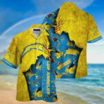 Sport-Team Los Angeles Chargers Blue Gold Hawaiian Shirt V3 Men Women Aloha Shirt