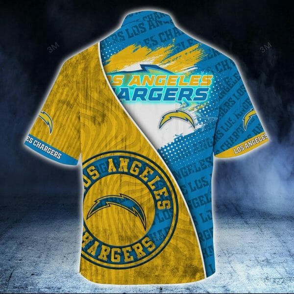 Sport-Team Los Angeles Chargers Blue Gold Hawaiian Shirt Men Women Aloha Shirt