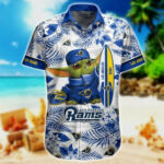 Sport-Team Los Angeles Rams Baby Yoda Style Hot Trends Summber Hawaiian Shirt V4 Men Women Aloha Shirt