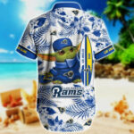 Sport-Team Los Angeles Rams Baby Yoda Style Hot Trends Summber Hawaiian Shirt V4 Men Women Aloha Shirt