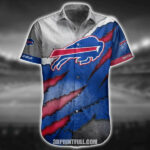 Sport-Team Buffalo Bills Grey Blue Red Lightning Hawaiian Shirt Men Women Aloha Shirt