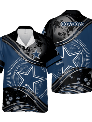 Sport-Team Dallas Cowboys Highlight Logo Grey Hawaiian Shirt Men Women Aloha Shirt