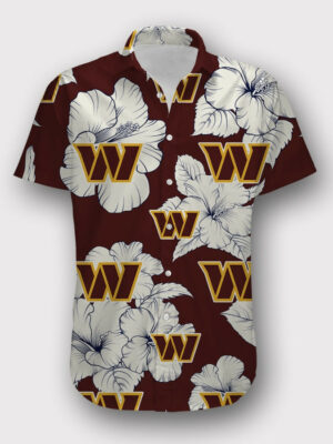 Sport-Team Washington Commanders Red White Flower Tropical Hawaiian Shirt Men Women Aloha Shirt