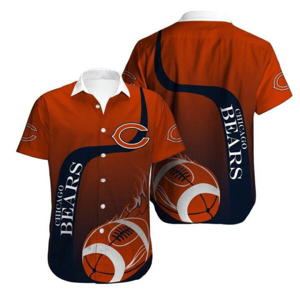 Sport-Team Chicago Bears Fire Ball In Orange Hawaiian Shirt Men Women Aloha Shirt