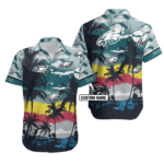 Sport-Team Philadelphia Eagles Custom Name Coconut Tree Hawaiian Shirt V2 Men Women Aloha Shirt