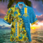 Sport-Team Los Angeles Chargers Blue Gold Hawaiian Shirt V2 Men Women Aloha Shirt