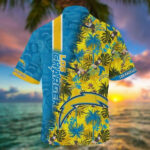 Sport-Team Los Angeles Chargers Blue Gold Hawaiian Shirt V2 Men Women Aloha Shirt