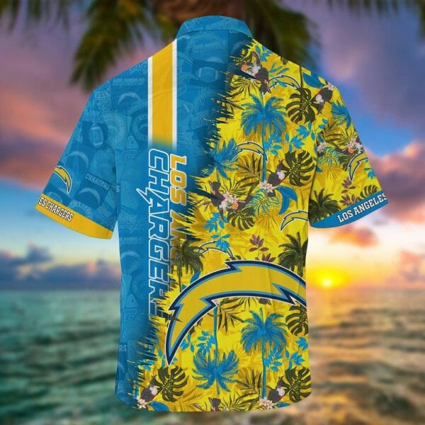 Sport-Team Los Angeles Chargers Blue Gold Hawaiian Shirt V2 Men Women Aloha Shirt