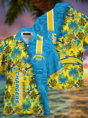 Sport-Team Los Angeles Chargers Blue Gold Hawaiian Shirt V2 Men Women Aloha Shirt