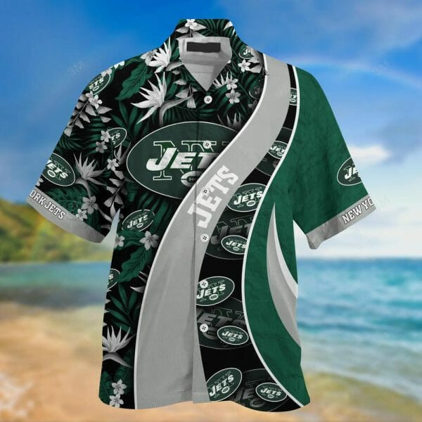 Sport-Team New York Jets Green Grey Hawaiian Shirt V3 Men Women Aloha Shirt