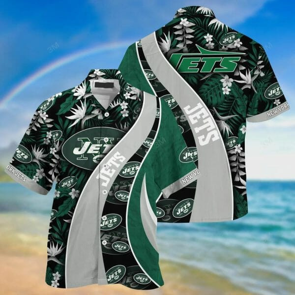Sport-Team New York Jets Green Grey Hawaiian Shirt V3 Men Women Aloha Shirt