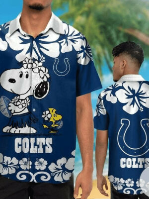 Sport-Team Indianapolis Colts Snoopy Blue Hawaiian Shirt Men Women Aloha Shirt