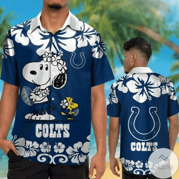 Sport-Team Indianapolis Colts Snoopy Blue Hawaiian Shirt Men Women Aloha Shirt