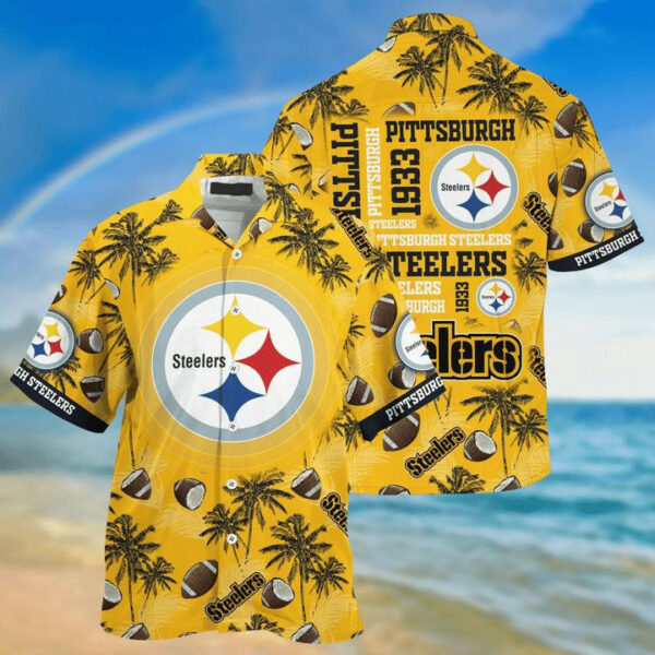 Sport-Team Pittsburgh Steelers Golden Coconut Rugby Hawaiian Shirt Men Women Aloha Shirt
