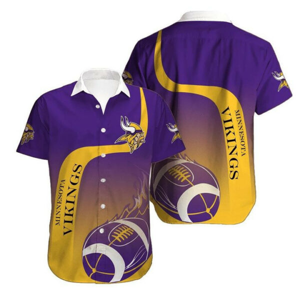 Sport-Team Minnesota Vikings Purple Yellow Rugby Hawaiian Shirt Men Women Aloha Shirt