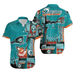 Sport-Team Miami Dolphins Aqua Punisher Skull Hawaiian Shirt Men Women Aloha Shirt
