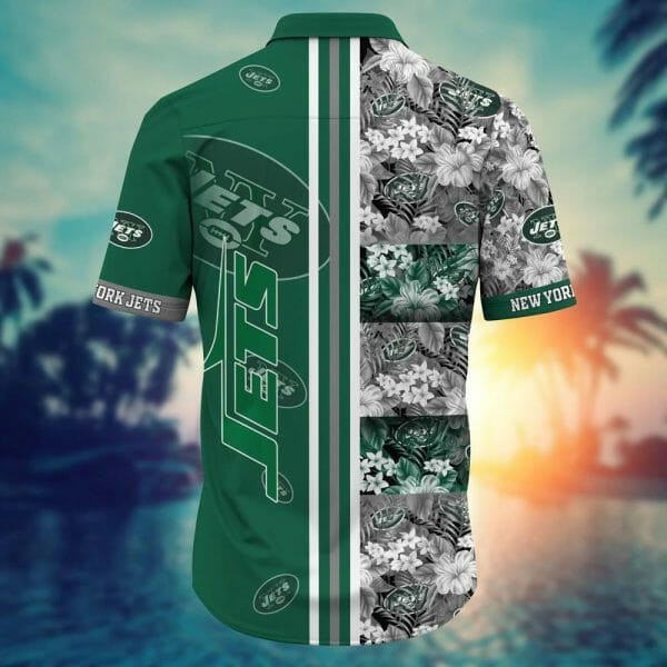Sport-Team New York Jets Flowers Green Hawaiian Shirt V2 Men Women Aloha Shirt