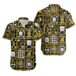 Sport-Team Pittsburgh Steelers Golden Black Gomoku Hawaiian Shirt Men Women Aloha Shirt