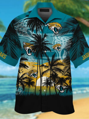 Sport-Team Jacksonville Jaguars Coconut Sun Teal Hawaiian Shirt Men Women Aloha Shirt