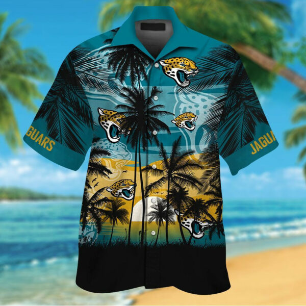 Sport-Team Jacksonville Jaguars Coconut Sun Teal Hawaiian Shirt Men Women Aloha Shirt