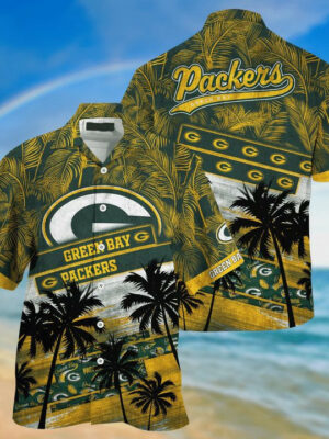 Sport-Team Green Bay Packers Coconut Tree Beach Hawaiian Shirt Men Women Aloha Shirt