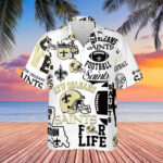 Sport-Team New Orleans Saints White Helmet Text Hawaiian Shirt Men Women Aloha Shirt