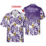 Sport-Team Minnesota Vikings Custom Name White Purple Hawaiian Shirt Men Women Aloha Shirt