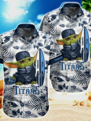 Sport-Team Tennessee Titans Baby Yoda Hawaiian Shirt Men Women Aloha Shirt