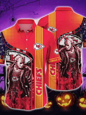 Sport-Team Kansas City Chiefs Jason Voorhees Halloween Hawaiian Shirt Men Women Aloha Shirt